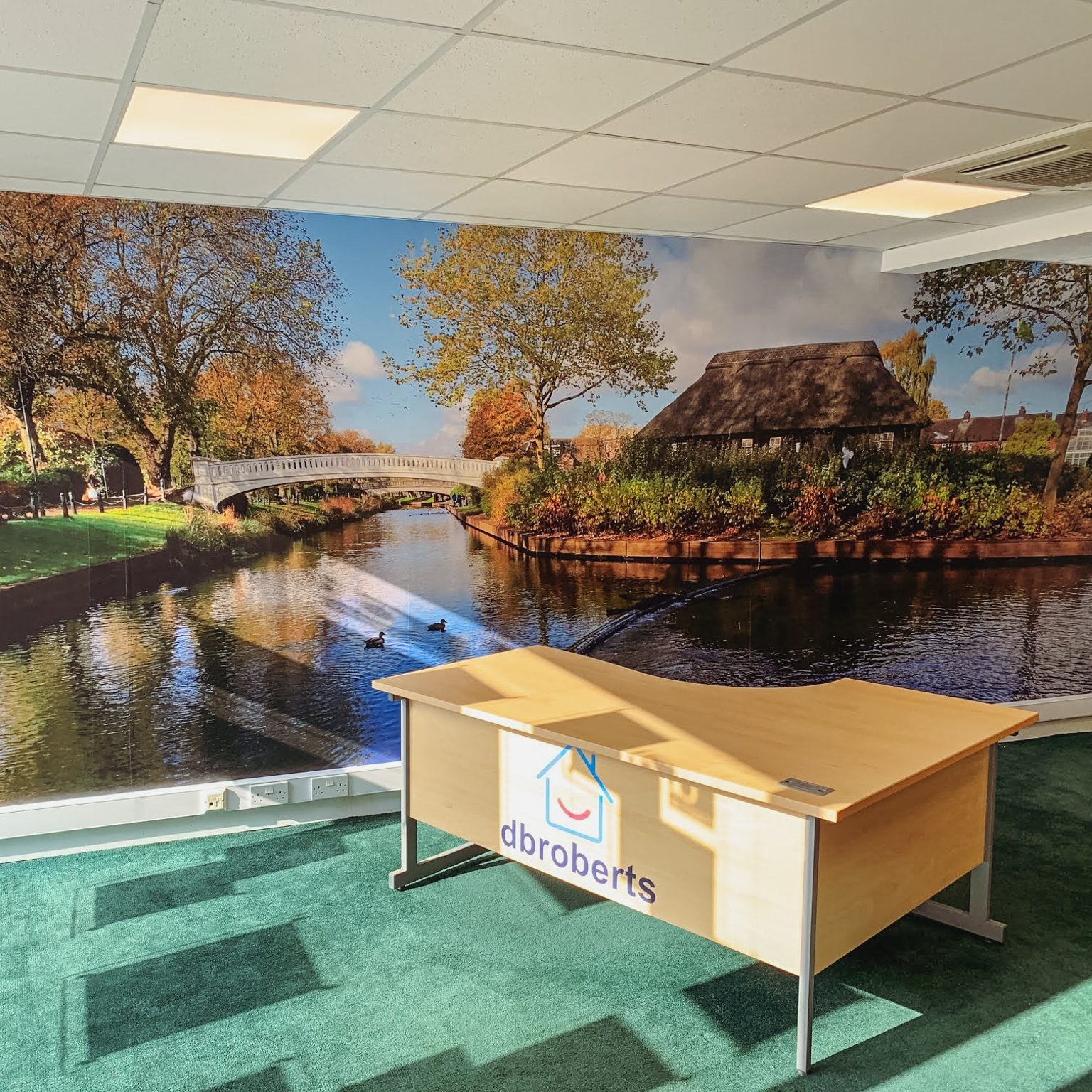 Printed wall graphics in an estate agents' office