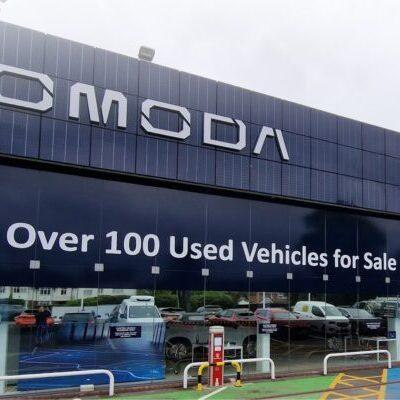 External signage for an Omoda showroom in Shrewsbury