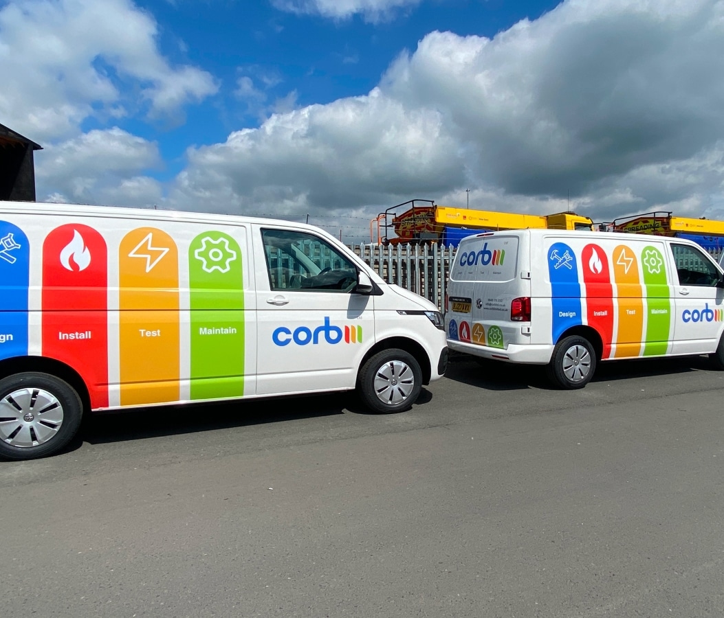 Corb printed graphics on vans