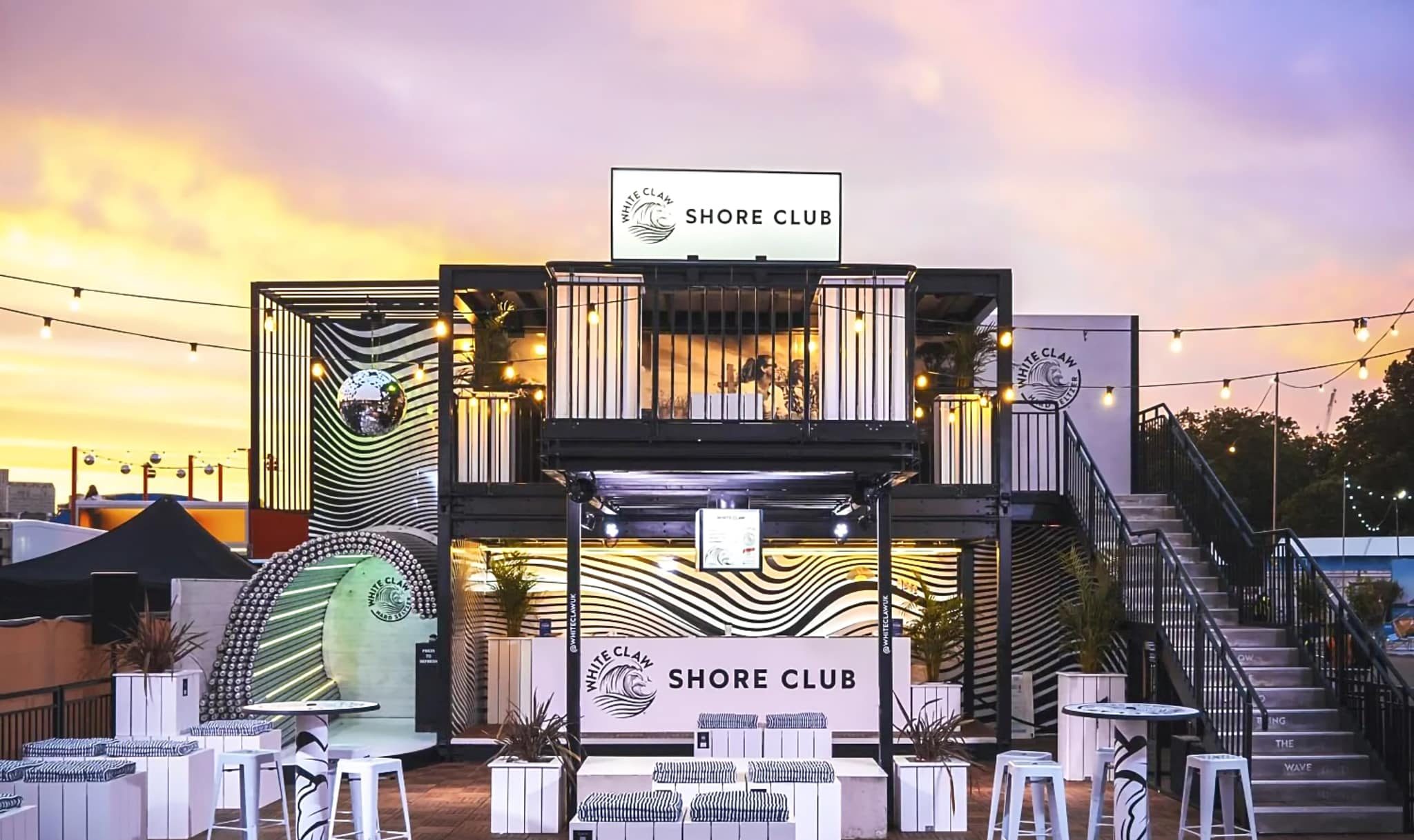 External signage at White Claw Shore Club